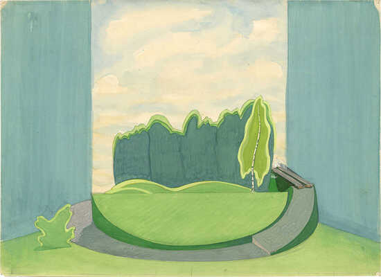 Мелков Анатолий Сергеевич. Лот из двух эскизов театральных декораций 